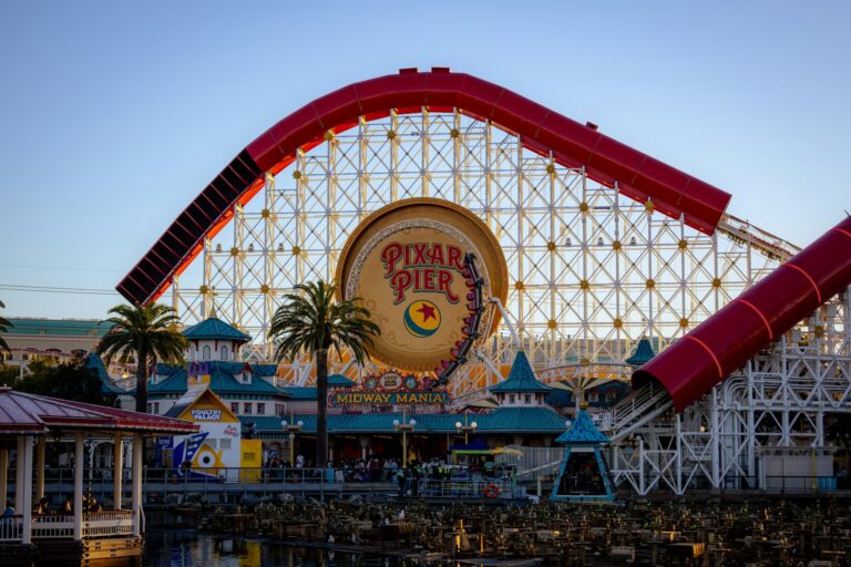 Pixar Pier and the Incredicoaster at Disney California Adventure, Anaheim.